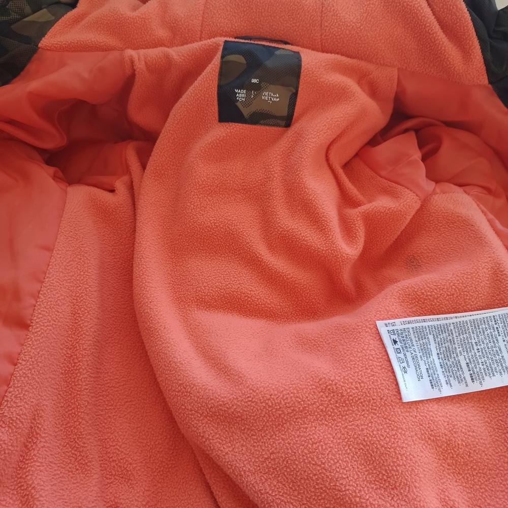 Nike Camouflage Puffer‎ Jacket Size 3T Hooded Insulated Coat Orange Lined Winter - Picture 7 of 7